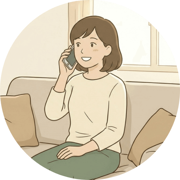 電話をかける女性