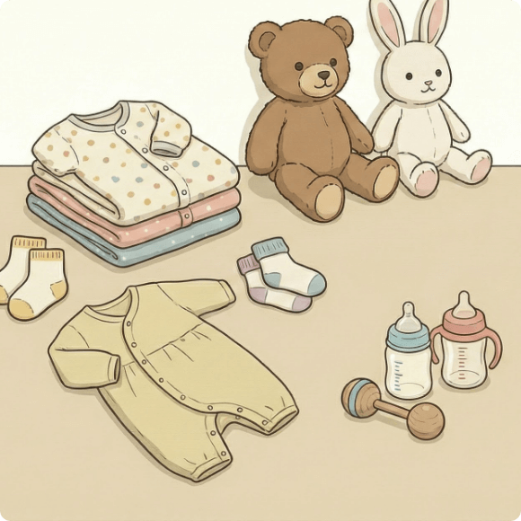 ぬいぐるみ こども服 哺乳瓶